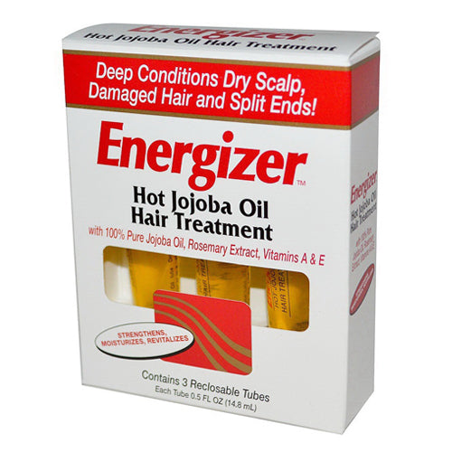 Hobe Labs Energizer Hot Jojoba Oil Hair Treatment with Vitamin A & E, Reclosable Tubes 0.5 oz, 3 Ea